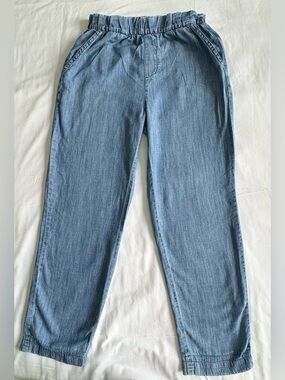 Marfinno Lightweight Chambray Pull-On Jogger Jeans Elastic Waist